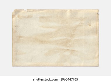 Old brown paper on white background. Photo frame. Rustic wallpaper