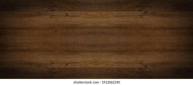 Old Brown Rustic Dark Wooden Texture - Wood Timber Background Panorama Long Banner
