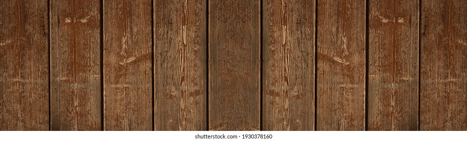 Old Brown Rustic Dark Wooden Texture - Wood Timber Background Panorama Long Banner