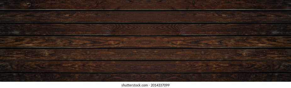 Old Brown Rustic Dark Wooden Texture - Wood Timber Background Panorama Long Banner	