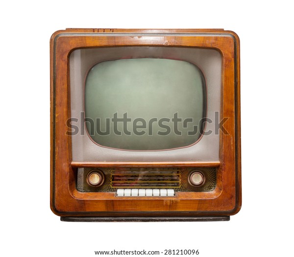 Old Brown Tv Front View Retro Stock Photo (Edit Now) 281210096
