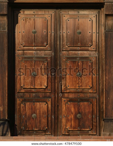 Old Brown Wooden Doors Outside Stock Photo Edit Now 478479100