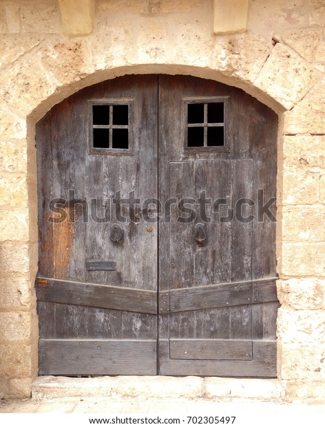 Old Brown Wooden Garage Door Malta Miscellaneous