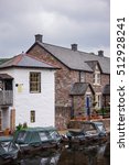 Old building architecture in Brecon, town in Brecknockshire in Brecon Beacons in Wales of the United Kingdom.