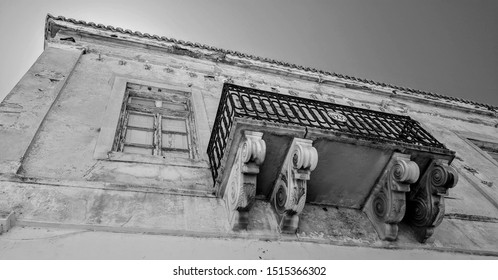 Old Building Corner Black And White In Paros Greece