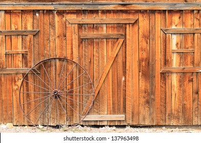 Old Building Livery Stable Wall In A Small Rural Western Town