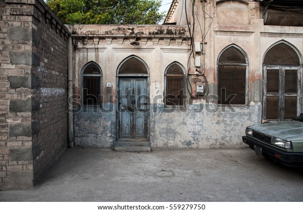 An\
old building that reflects the culture of \
Pakistan.