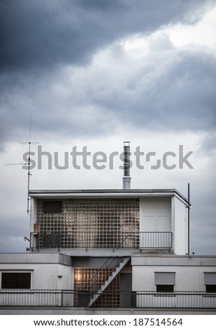 Similar – Karlshorst Empty Handrail