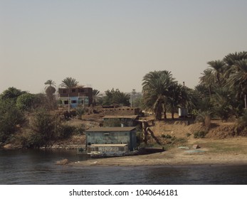 Old buildings across the Nile river, Egypt