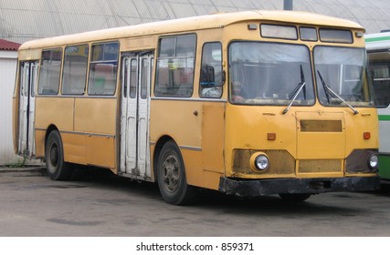 An Old Bus At Bus Station