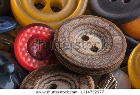 Old buttons close up