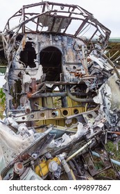 Old cabin crashed Russian plane. Salvage Soviet aviation