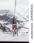 The old cable car on Elbrus on a winter day