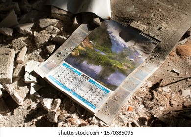 Old Calendar From 2000 In Abandoned Building 