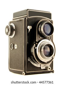 Old Camera Isolated On Pure White