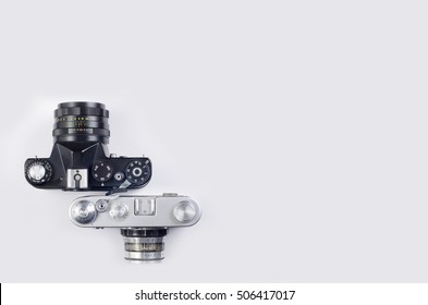 Old camera on a white background