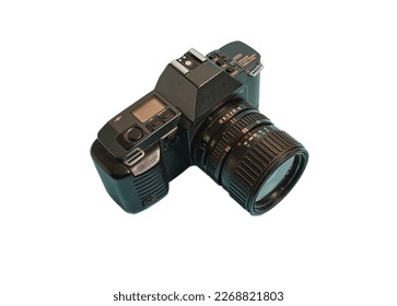 Old camera reflex on transparent background