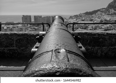 Old Cannon Barrel Pointing At Monaco. 