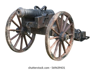 Ancient Cannon On Wheels Isolated On Stock Photo 718866325 | Shutterstock