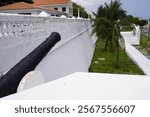 Old cannons at the Brazilian military base, built by the Dutch in 1649 and later taken over by the Portuguese. Fortaleza - Ceará, Brazil.