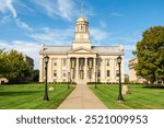 The old Capitol Building and museum in Iowa City, Iowa, USA.