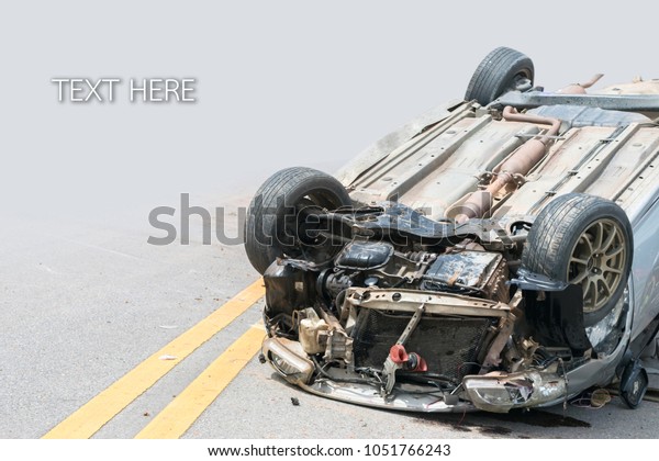 Old Car Accident Scene Upside Down Stock Photo 1051766243 | Shutterstock