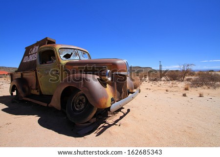 Similar – Image, Stock Photo Classic car falling apart, scrap car