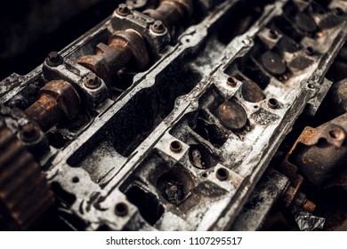 Old car engine. Distressed background. Vintage, Grunge wallpaper