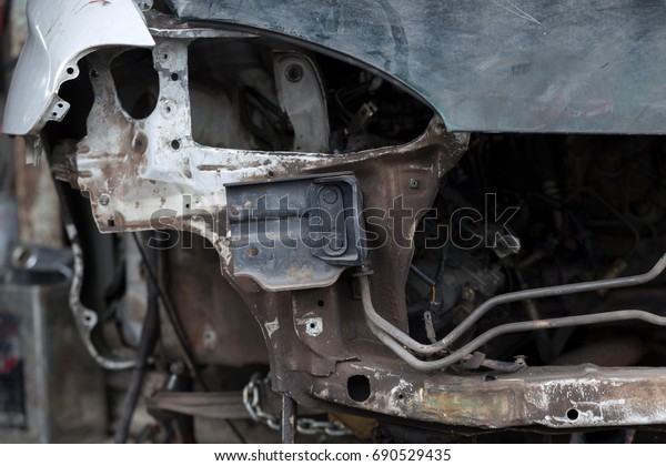 Old car engine\
part.