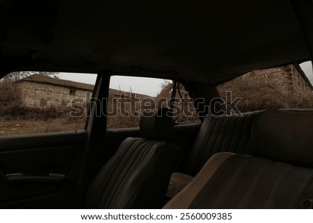 old car interior with background 