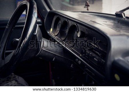 Old car interior Moskvitch