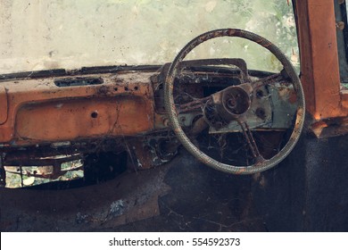 Old Car Interior, Vintage