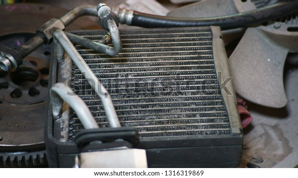 Old car radiator for\
parts