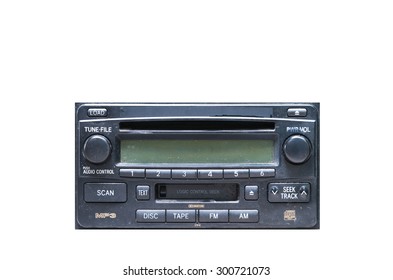 Old Car Radio Isolated On White Background