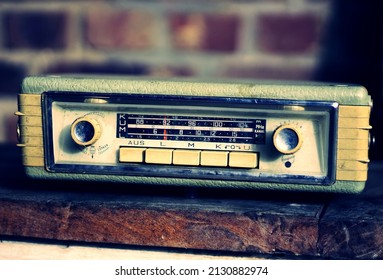 Old Car Radio With Its Position