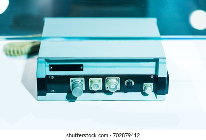 Old Car Radio, Stereo Cassette Player On White Background