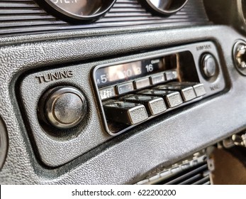 Old Car Radio In Vintage Car