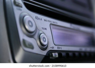 The Old Car Stereo Player's Part In Selective Focus