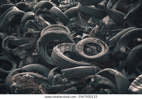 Old\
car tires for recycling, Riyadh, Saudi Arabia,\
2018