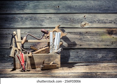 Old carpenter tools - Shutterstock ID 256933006