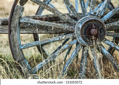 Old carriage wheels
