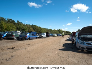 Old Cars In A Breakers Salvage Yard