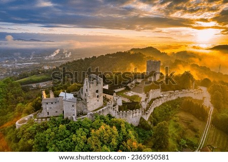 Old Castle Celje at sunrise 