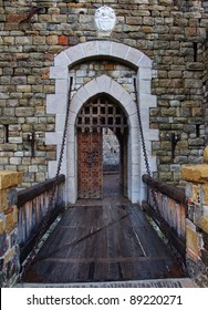 Old Castle Door And Drawbridge