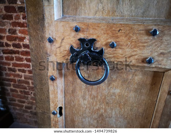 Old Castle Door Made Oak Wood Stock Photo Edit Now 1494739826