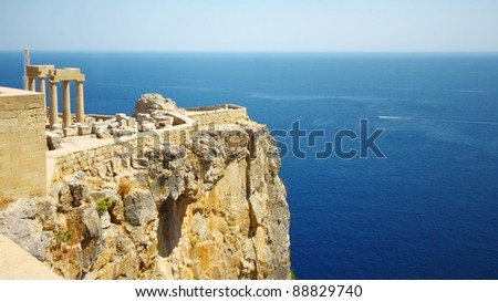 Old Castle in the Lindos town, Rhodes, Greece