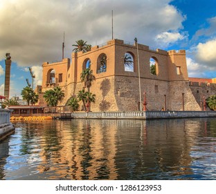 An Old Castle at the Mediterranean sea near downtown Tripoli Libya
