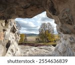 Old castle ruins located in western part of Finland at the lovely autumn day with colorful scenery