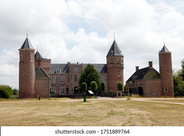 Old castle Westhove, Frontal view of the dutch castle between Domburg and Oostkapelle, Zeeland, The Netherlands