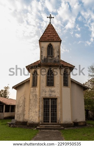 Old catholic church in the interior of the state of Sao Paulo, Brazil